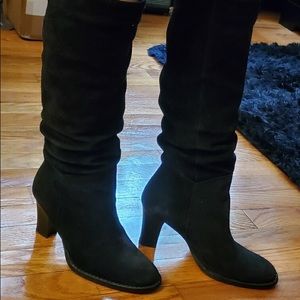 Black suede boots